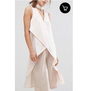 ASOS Parallel Lines Wrap Front Choker Neck Top